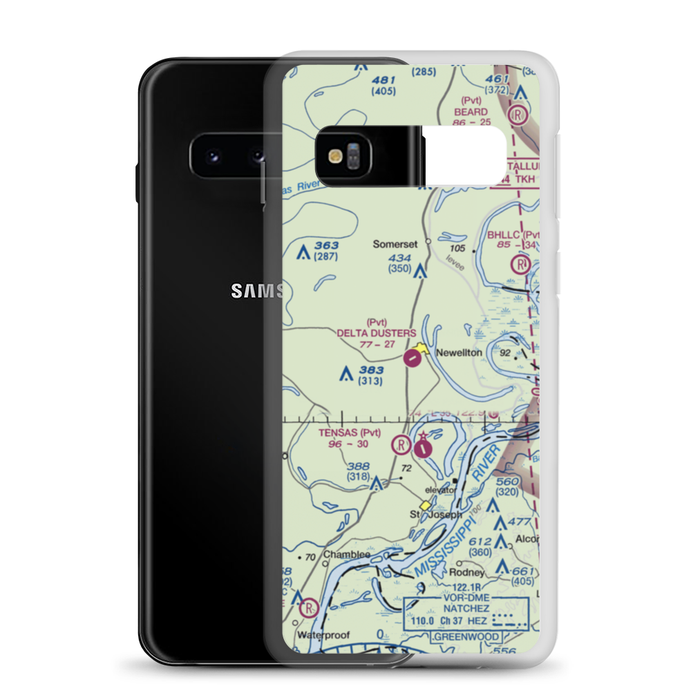 Delta Dusters, LLC Airport (LS83) VFR Sectional Samsung Case Samsung Galaxy S10 model shown
