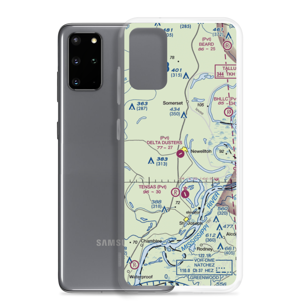 Delta Dusters, LLC Airport (LS83) VFR Sectional Samsung Case Samsung Galaxy S20 Plus model shown