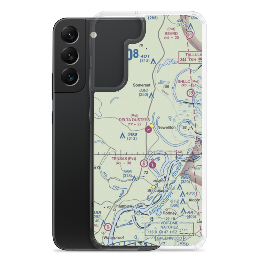 Delta Dusters, LLC Airport (LS83) VFR Sectional Samsung Case Samsung Galaxy S22 Plus model shown