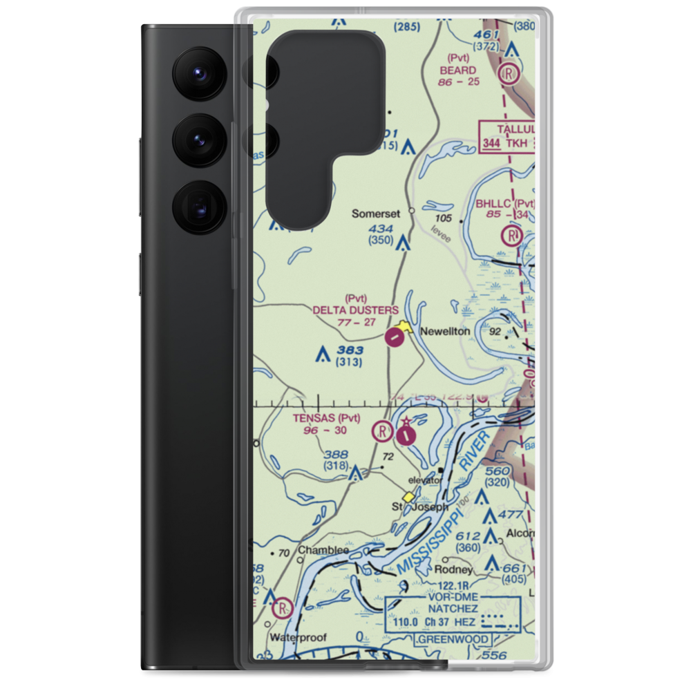 Delta Dusters, LLC Airport (LS83) VFR Sectional Samsung Case Samsung Galaxy S22 Ultra model shown
