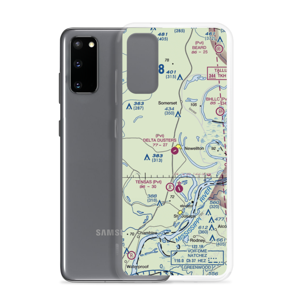 Delta Dusters, LLC Airport (LS83) VFR Sectional Samsung Case Samsung Galaxy S20 model shown