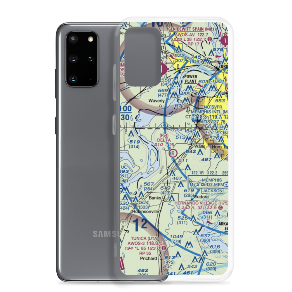 Delta Flying Service Inc Airport (MS65) VFR Sectional Samsung Case Samsung Galaxy S20 Plus model shown