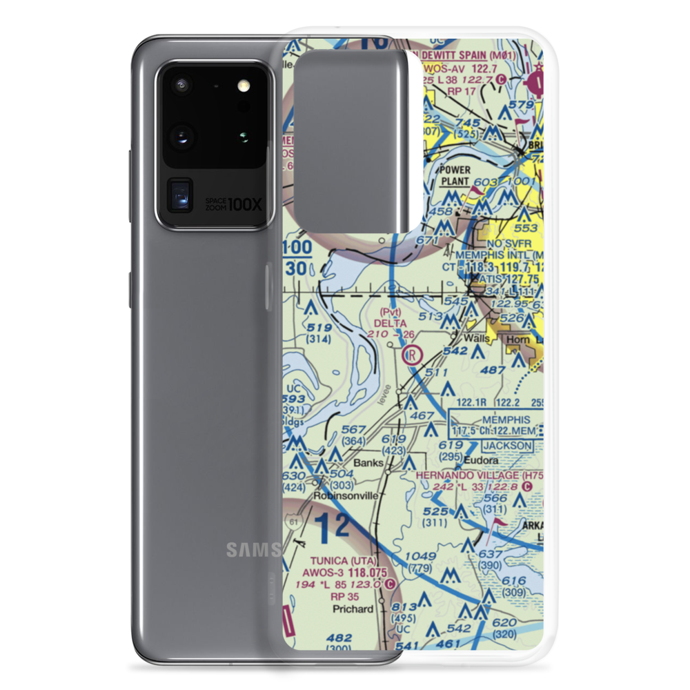 Delta Flying Service Inc Airport (MS65) VFR Sectional Samsung Case Samsung Galaxy S20 Ultra model shown
