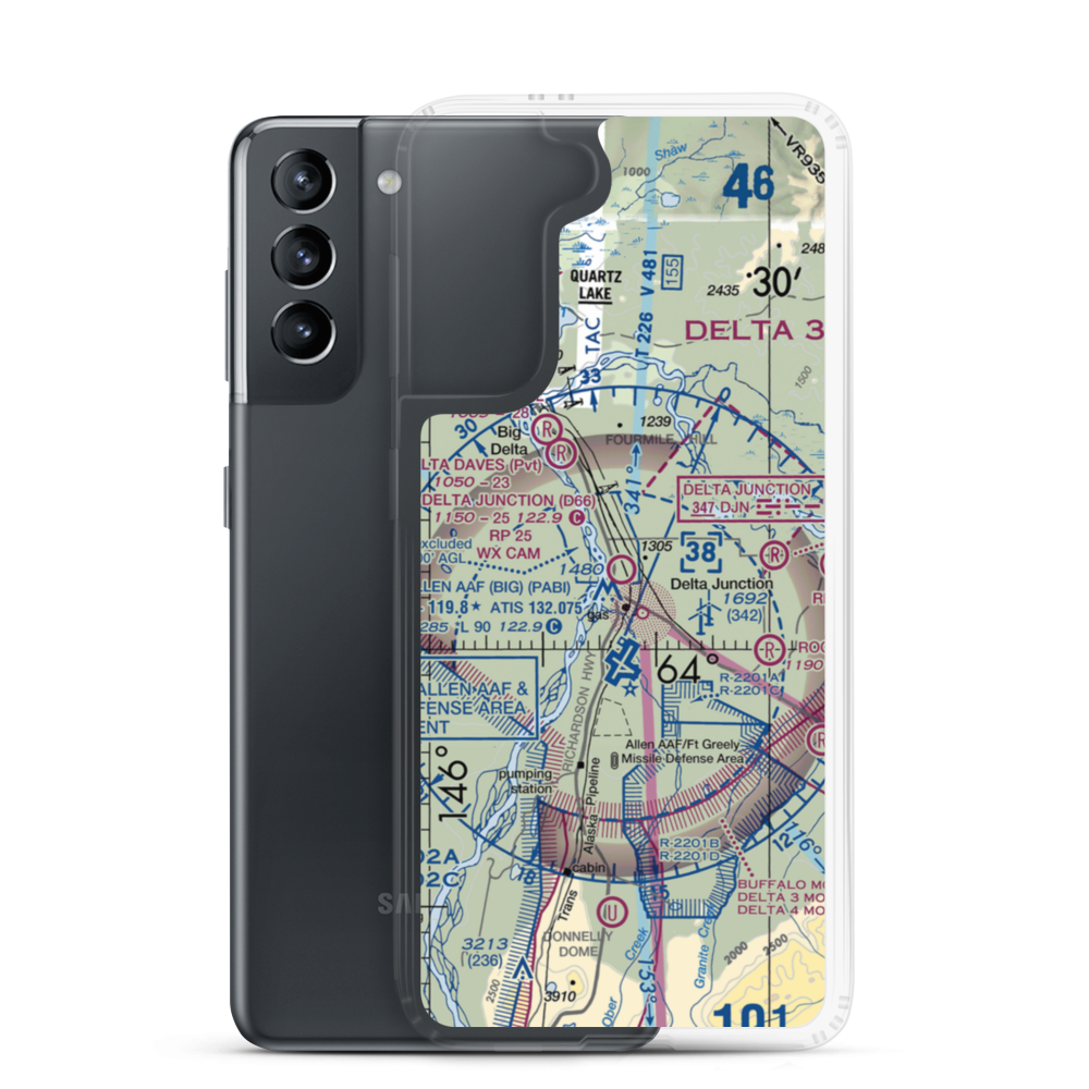 Delta Junction Airport (D66) VFR Sectional Samsung Case Samsung Galaxy S21 model shown