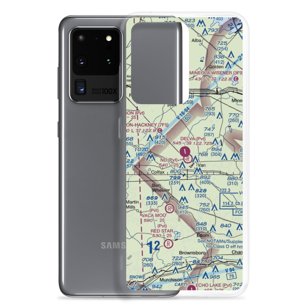 Delva Field Airport (00TX) VFR Sectional Samsung Case Samsung Galaxy S20 Ultra model shown