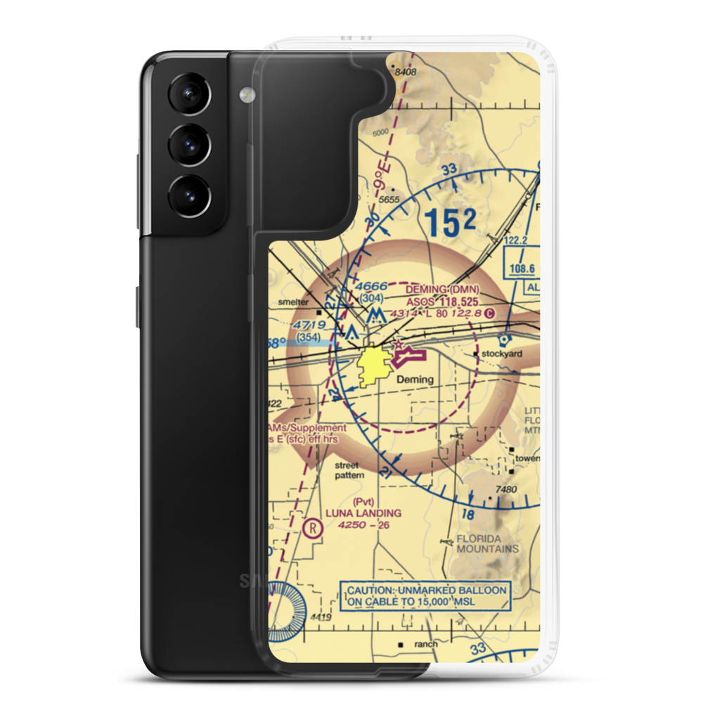 Deming Municipal Airport (DMN) VFR Sectional Samsung Case Samsung Galaxy S21 Plus model shown