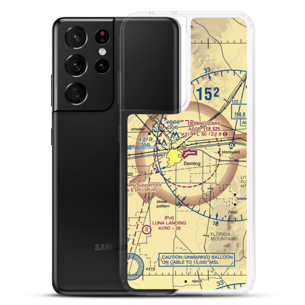 Deming Municipal Airport (DMN) VFR Sectional Samsung Case Samsung Galaxy S21 Ultra model shown