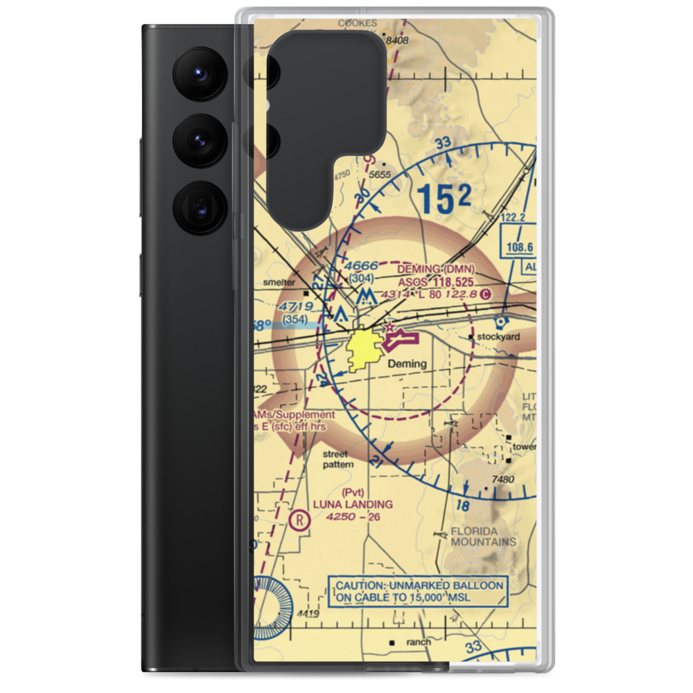 Deming Municipal Airport (DMN) VFR Sectional Samsung Case Samsung Galaxy S22 Ultra model shown