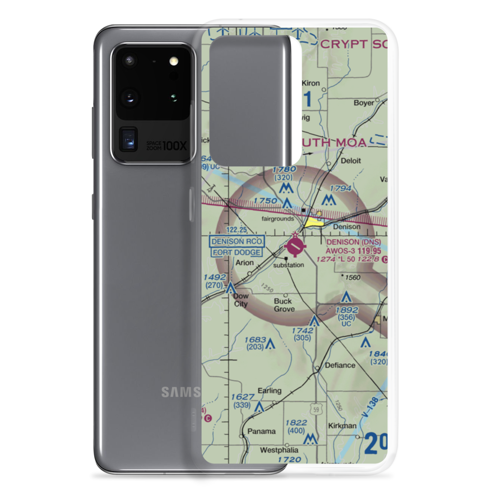 Denison Municipal Airport (DNS) VFR Sectional Samsung Case Samsung Galaxy S20 Ultra model shown