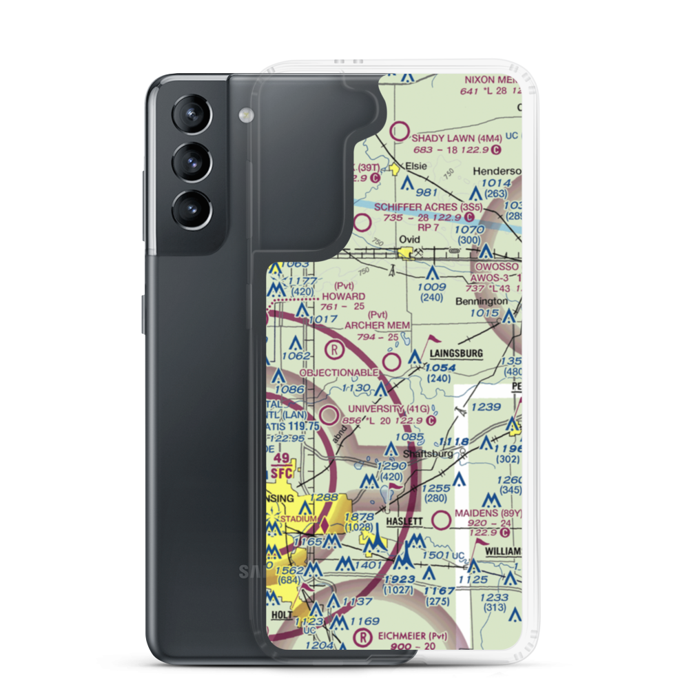 Dennis Farms Airport (15W) VFR Sectional Samsung Case Samsung Galaxy S21 model shown