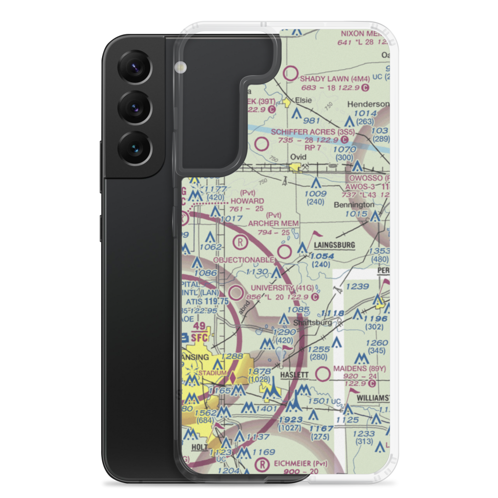 Dennis Farms Airport (15W) VFR Sectional Samsung Case Samsung Galaxy S22 Plus model shown