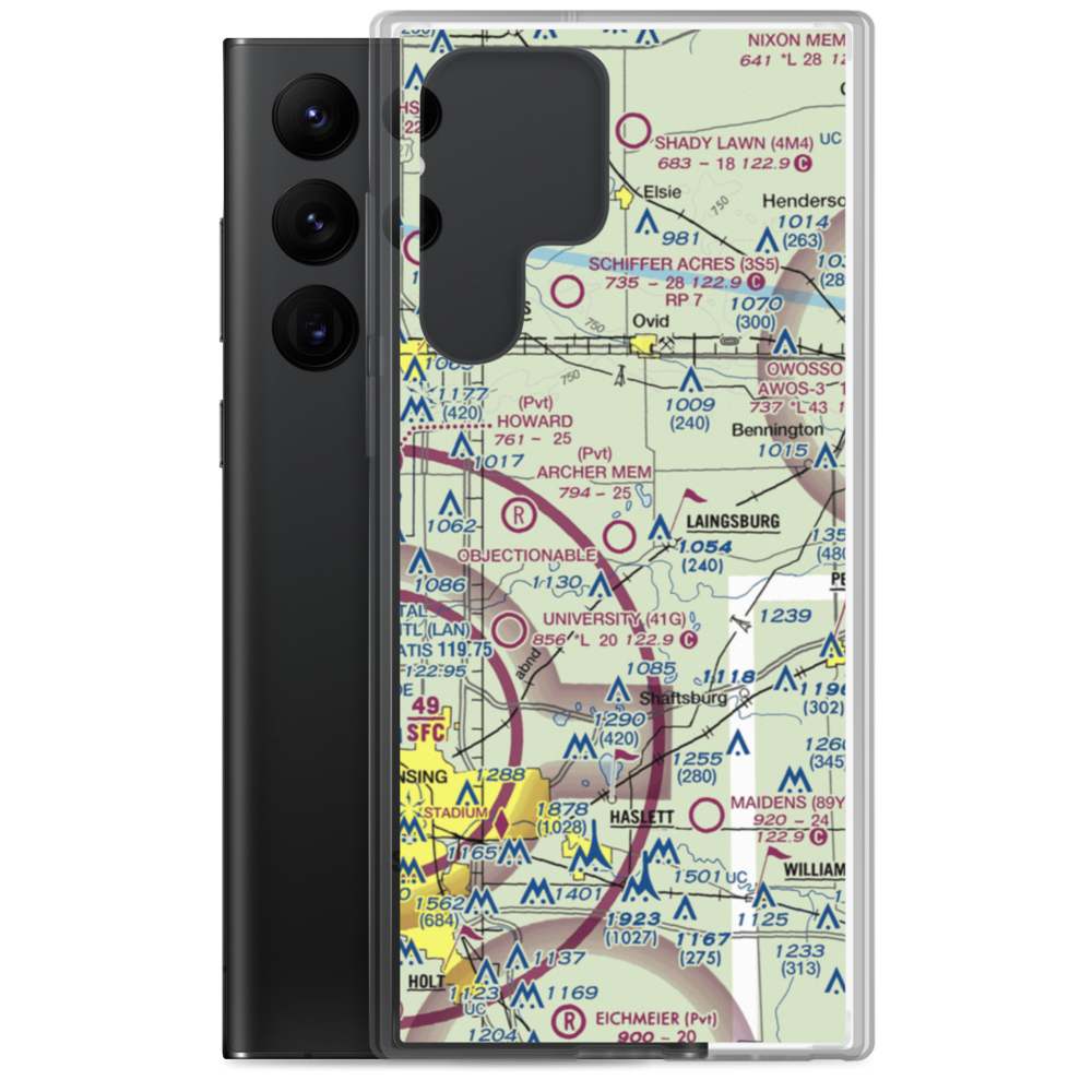 Dennis Farms Airport (15W) VFR Sectional Samsung Case Samsung Galaxy S22 Ultra model shown