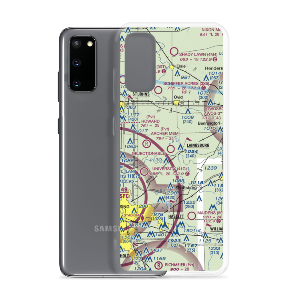 Dennis Farms Airport (15W) VFR Sectional Samsung Case Samsung Galaxy S20 model shown