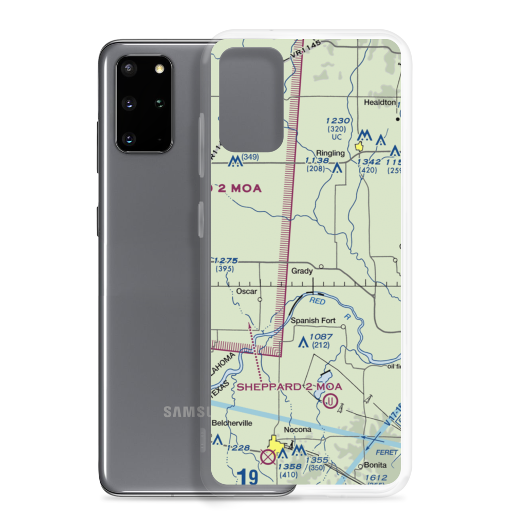 Dennis Ranch Airport (7OK0) VFR Sectional Samsung Case Samsung Galaxy S20 Plus model shown