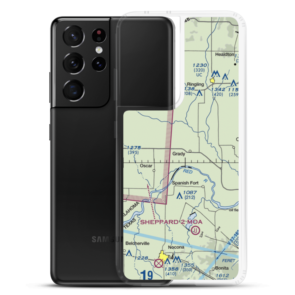 Dennis Ranch Airport (7OK0) VFR Sectional Samsung Case Samsung Galaxy S21 Ultra model shown