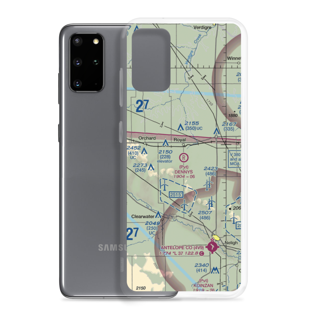 Dennys Playground Airport (NE51) VFR Sectional Samsung Case Samsung Galaxy S20 Plus model shown