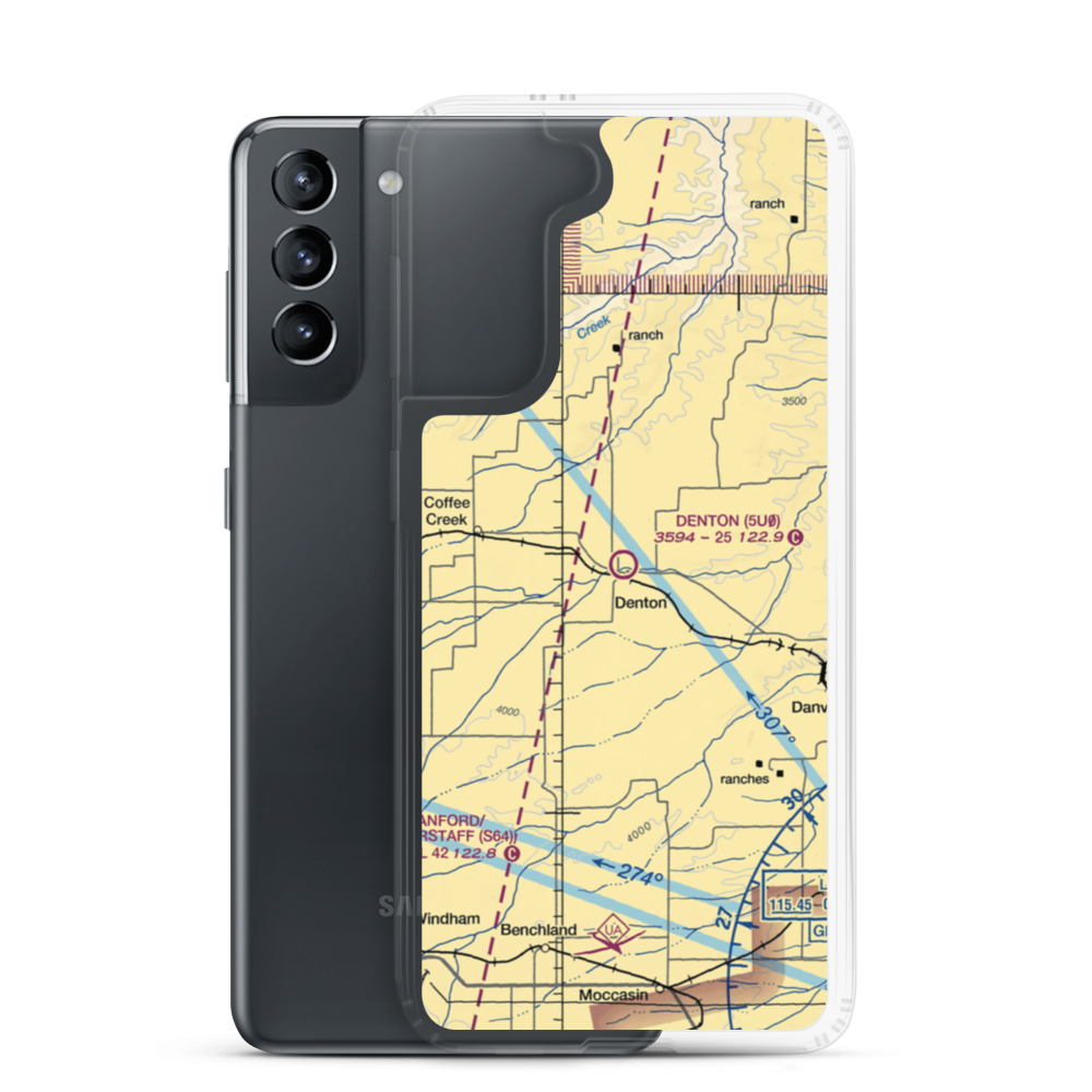 Denton Airport (5U0) VFR Sectional Samsung Case Samsung Galaxy S21 model shown