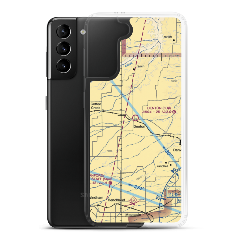 Denton Airport (5U0) VFR Sectional Samsung Case Samsung Galaxy S21 Plus model shown