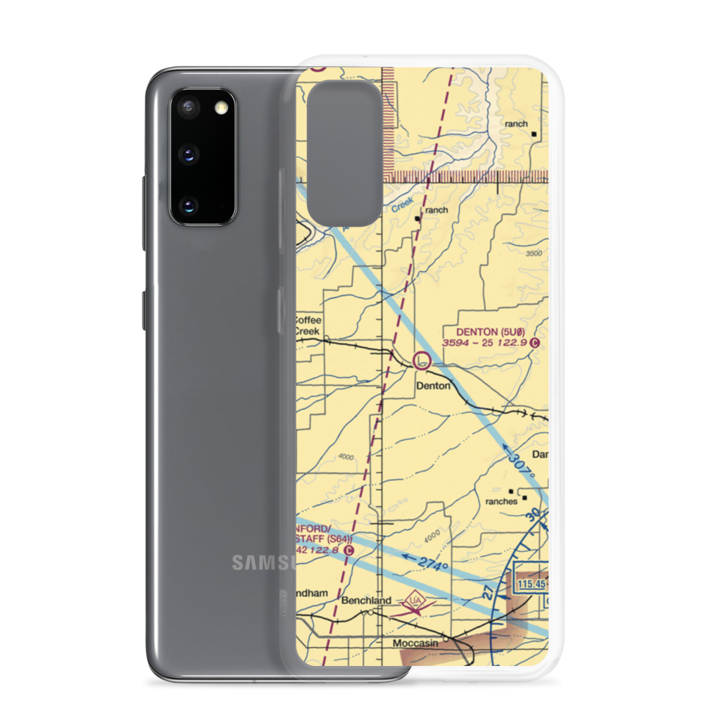 Denton Airport (5U0) VFR Sectional Samsung Case Samsung Galaxy S20 model shown
