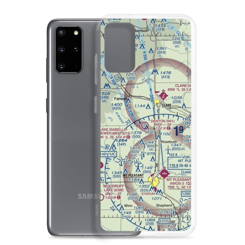 Denton Farms Airport (MI1) VFR Sectional Samsung Case Samsung Galaxy S20 Plus model shown