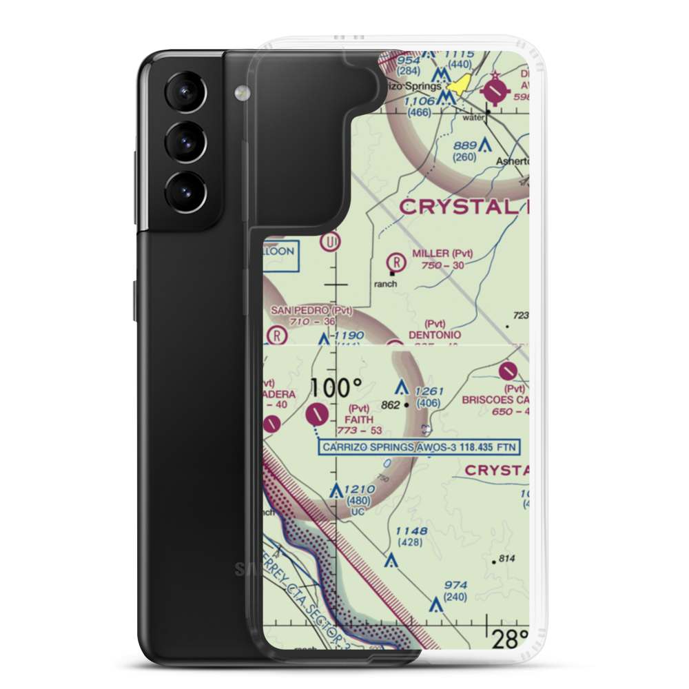 Dentonio Ranch Airport (1TS6) VFR Sectional Samsung Case Samsung Galaxy S21 Plus model shown