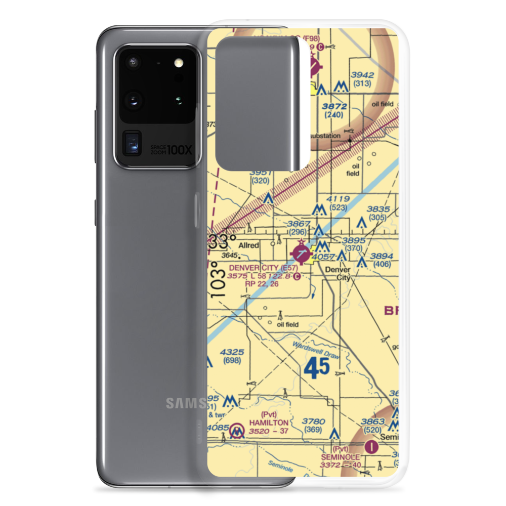 Denver City Airport (E57) VFR Sectional Samsung Case Samsung Galaxy S20 Ultra model shown