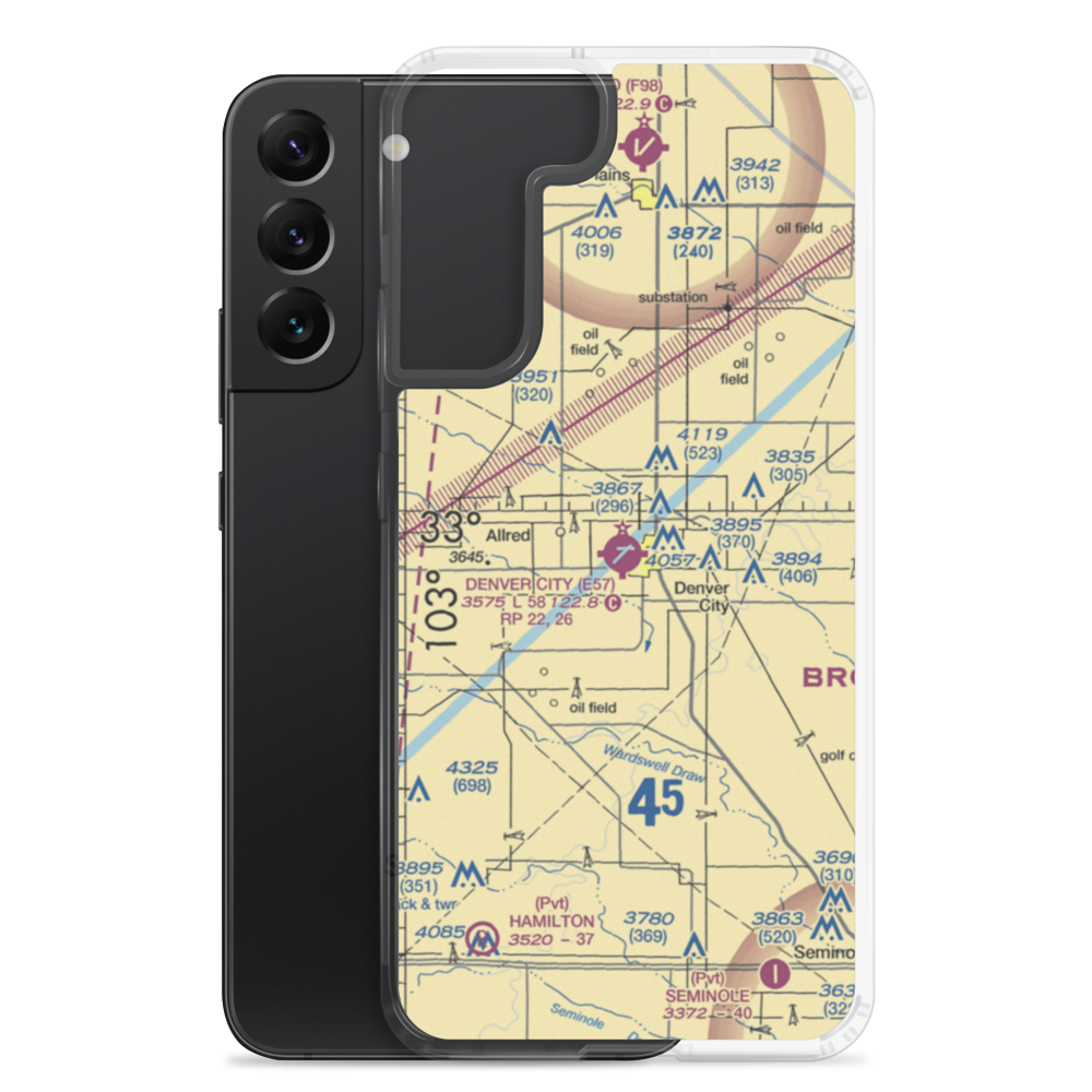 Denver City Airport (E57) VFR Sectional Samsung Case Samsung Galaxy S22 Plus model shown