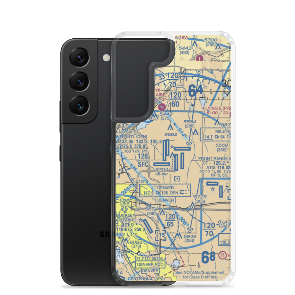Denver International Airport (DEN) VFR Sectional Samsung Case Samsung Galaxy S22 model shown