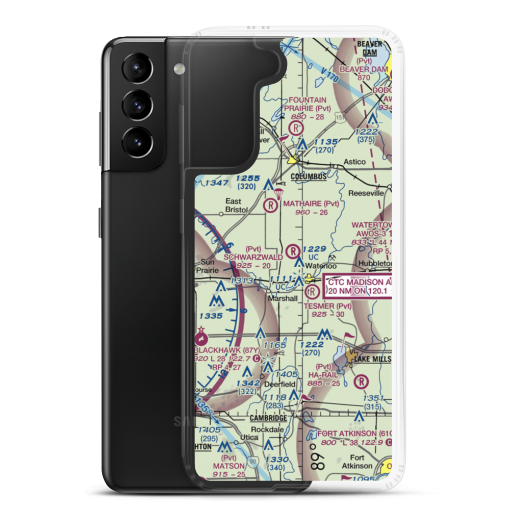 Der Schwarzwald Airport (5WI3) VFR Sectional Samsung Case Samsung Galaxy S21 Plus model shown