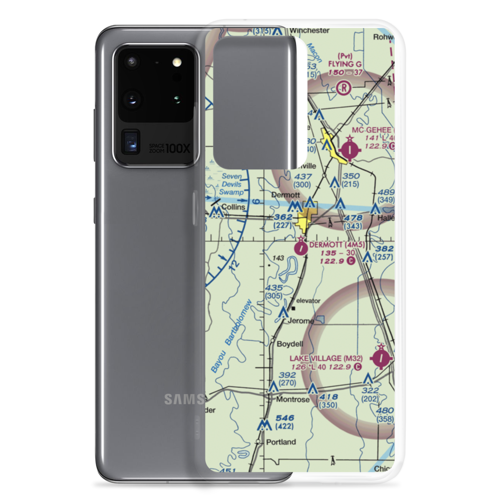 Dermott Municipal Airport (4M5) VFR Sectional Samsung Case Samsung Galaxy S20 Ultra model shown