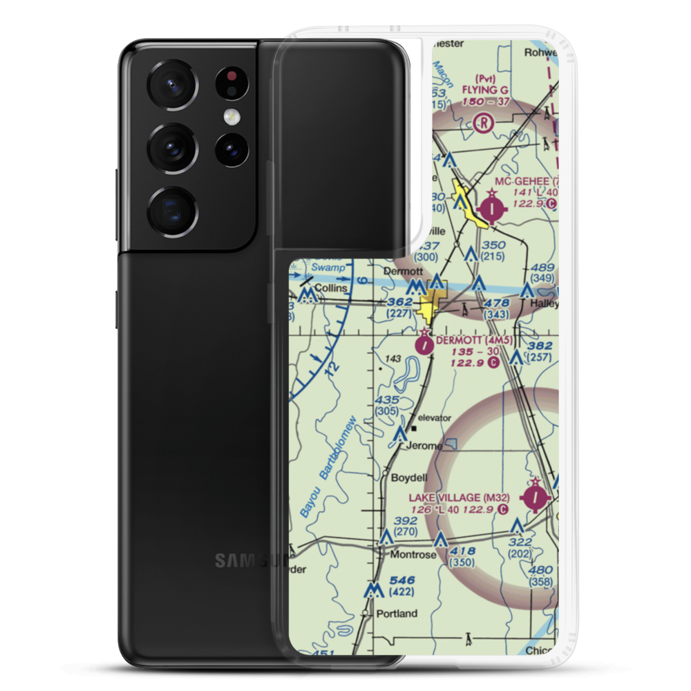 Dermott Municipal Airport (4M5) VFR Sectional Samsung Case Samsung Galaxy S21 Ultra model shown