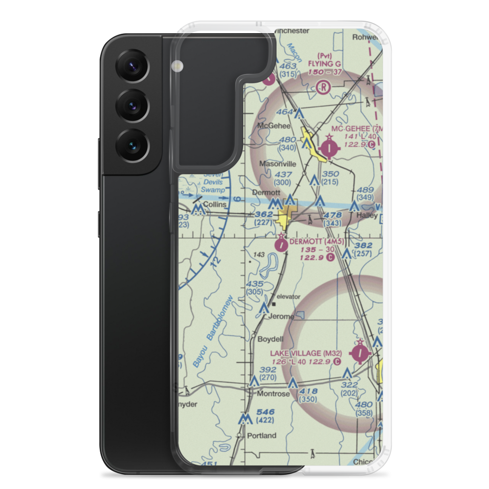 Dermott Municipal Airport (4M5) VFR Sectional Samsung Case Samsung Galaxy S22 Plus model shown