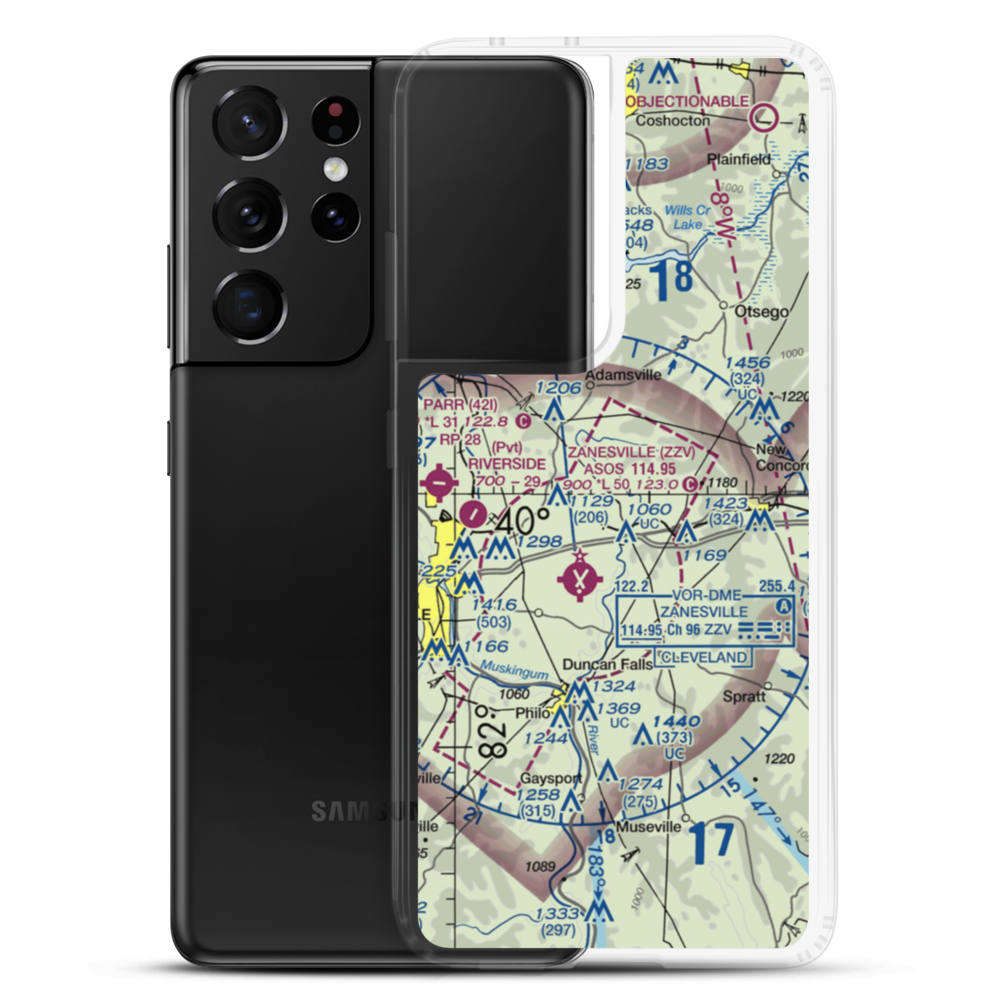 Derry Landing Strip (1OH7) VFR Sectional Samsung Case Samsung Galaxy S21 Ultra model shown