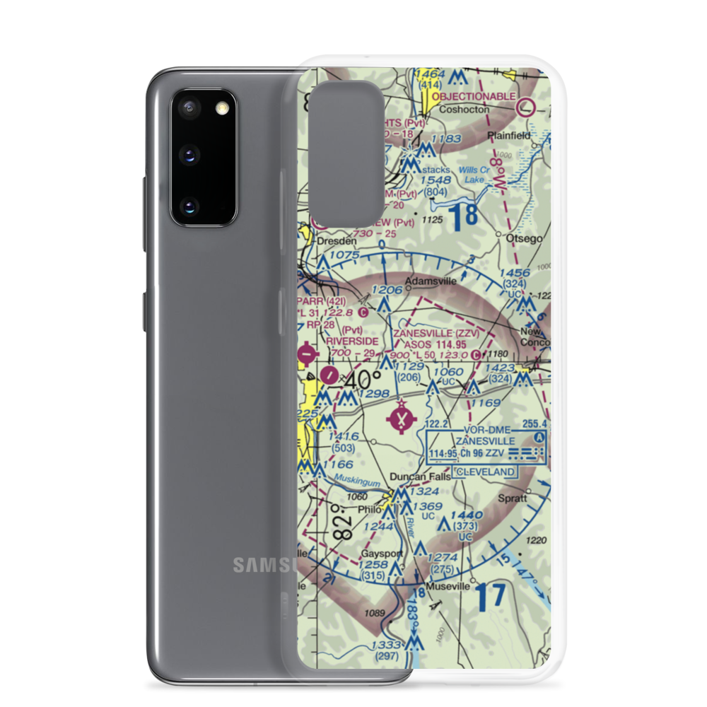 Derry Landing Strip (1OH7) VFR Sectional Samsung Case Samsung Galaxy S20 model shown