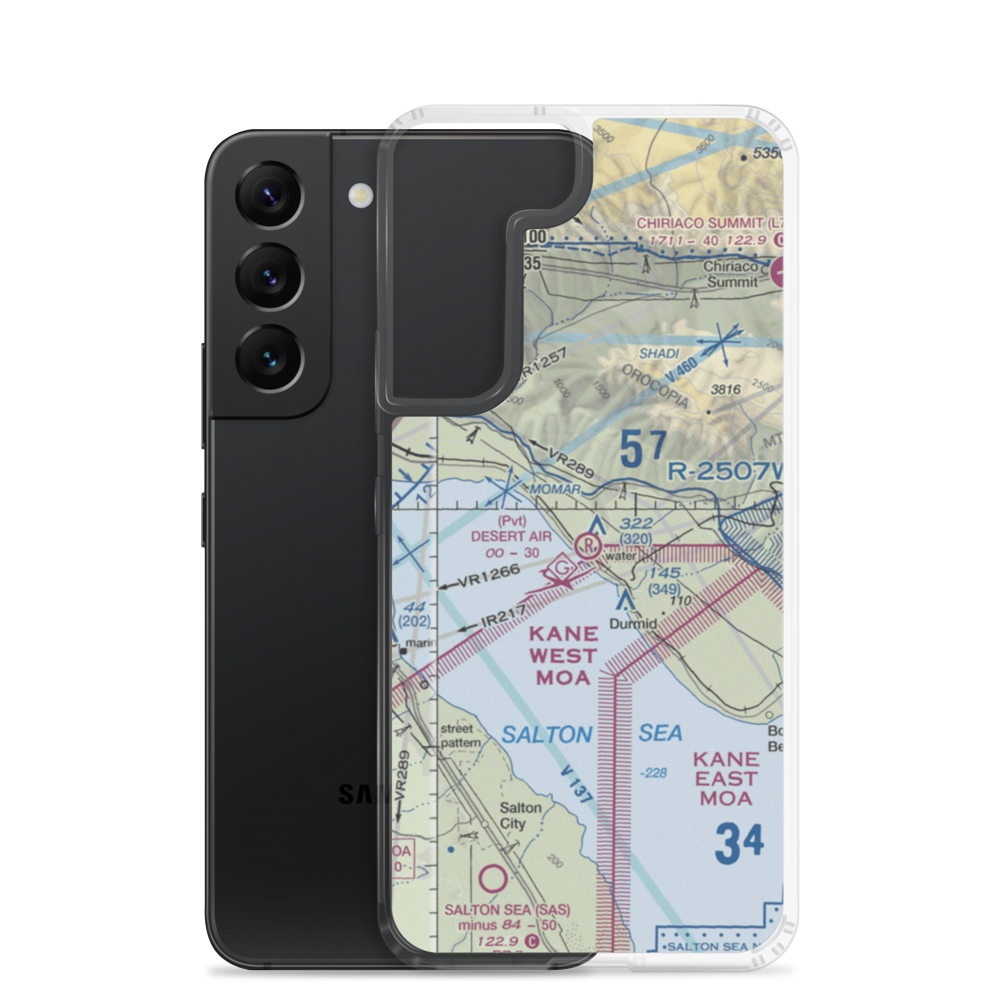 Desert Air Sky Ranch Airport (63CA) VFR Sectional Samsung Case Samsung Galaxy S22 model shown