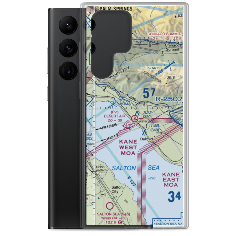 Desert Air Sky Ranch Airport (63CA) VFR Sectional Samsung Case Samsung Galaxy S22 Ultra model shown