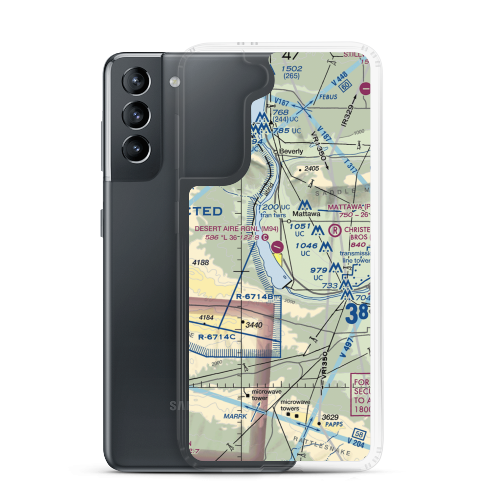 Desert Aire Regional Airport (M94) VFR Sectional Samsung Case Samsung Galaxy S21 model shown