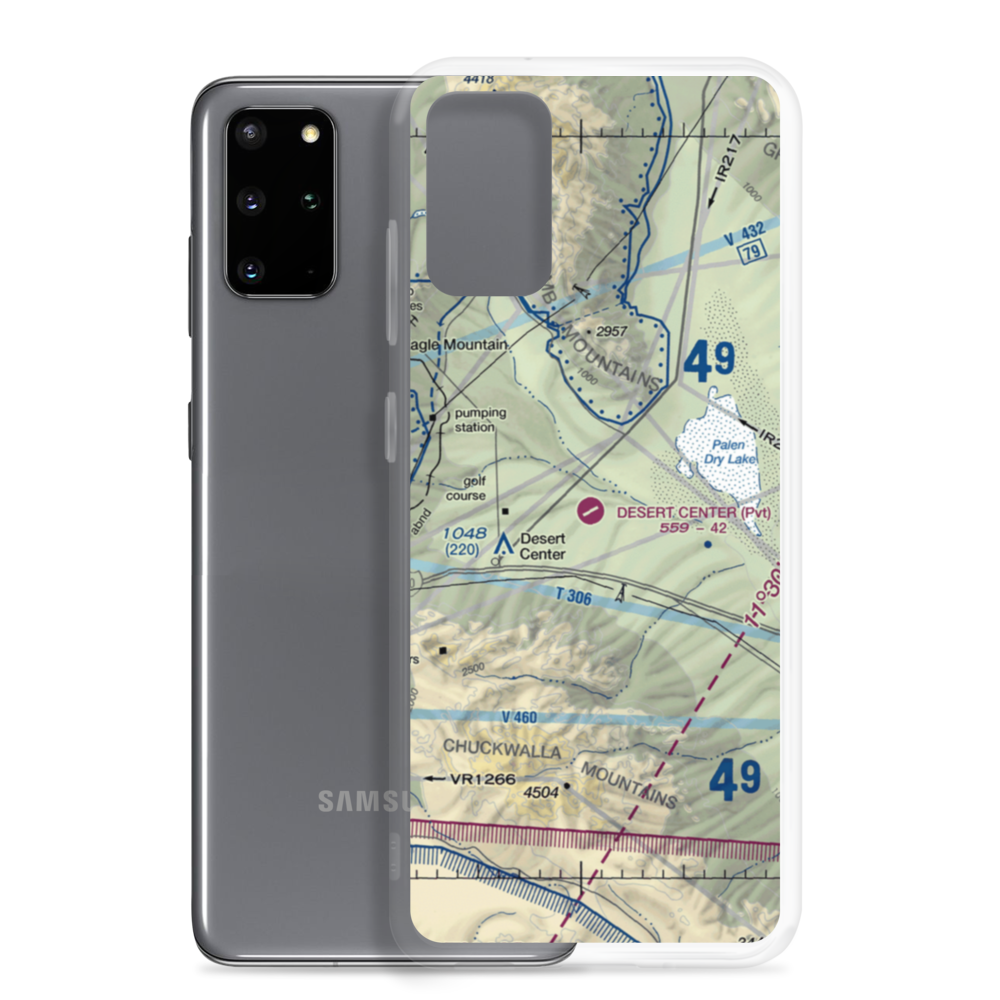 Desert Center Airport (CN64) VFR Sectional Samsung Case Samsung Galaxy S20 Plus model shown