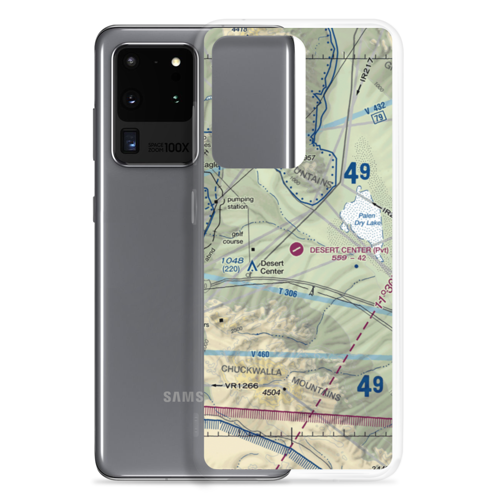 Desert Center Airport (CN64) VFR Sectional Samsung Case Samsung Galaxy S20 Ultra model shown