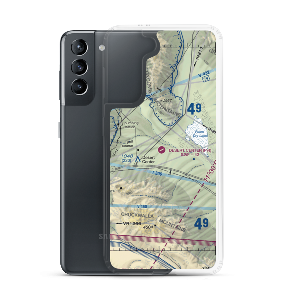 Desert Center Airport (CN64) VFR Sectional Samsung Case Samsung Galaxy S21 model shown