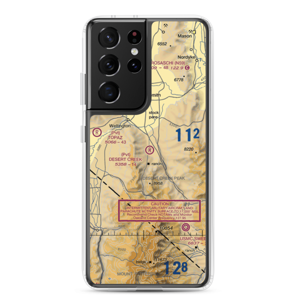 Desert Creek Airport (NV97) VFR Sectional Samsung Case Samsung Galaxy S21 Ultra model shown