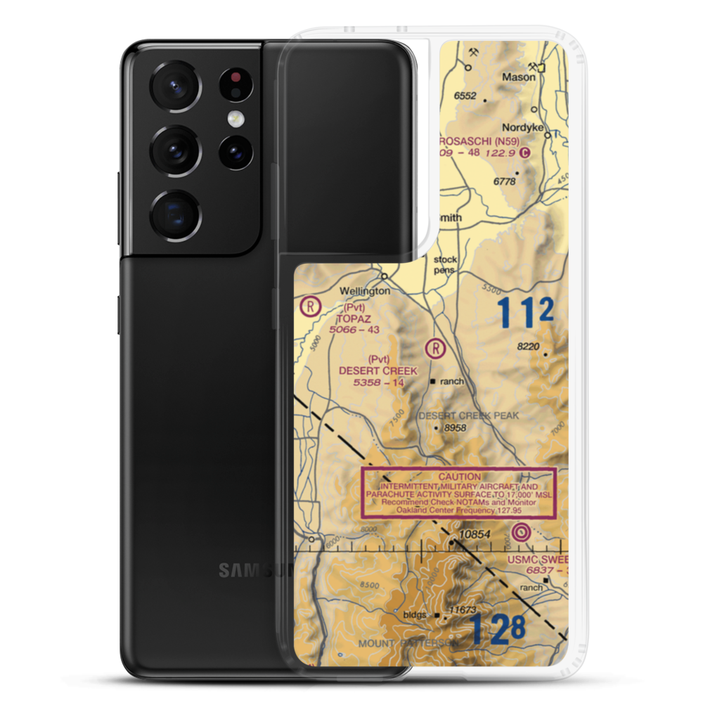 Desert Creek Airport (NV97) VFR Sectional Samsung Case Samsung Galaxy S21 Ultra model shown