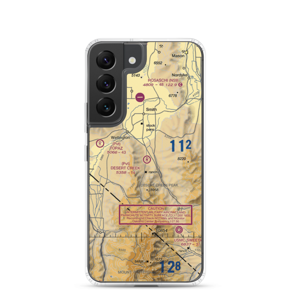 Desert Creek Airport (NV97) VFR Sectional Samsung Case Samsung Galaxy S22 model shown