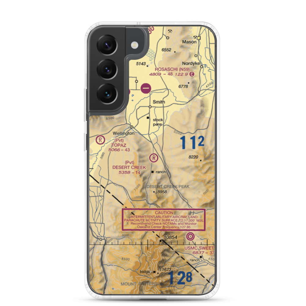 Desert Creek Airport (NV97) VFR Sectional Samsung Case Samsung Galaxy S22 Plus model shown