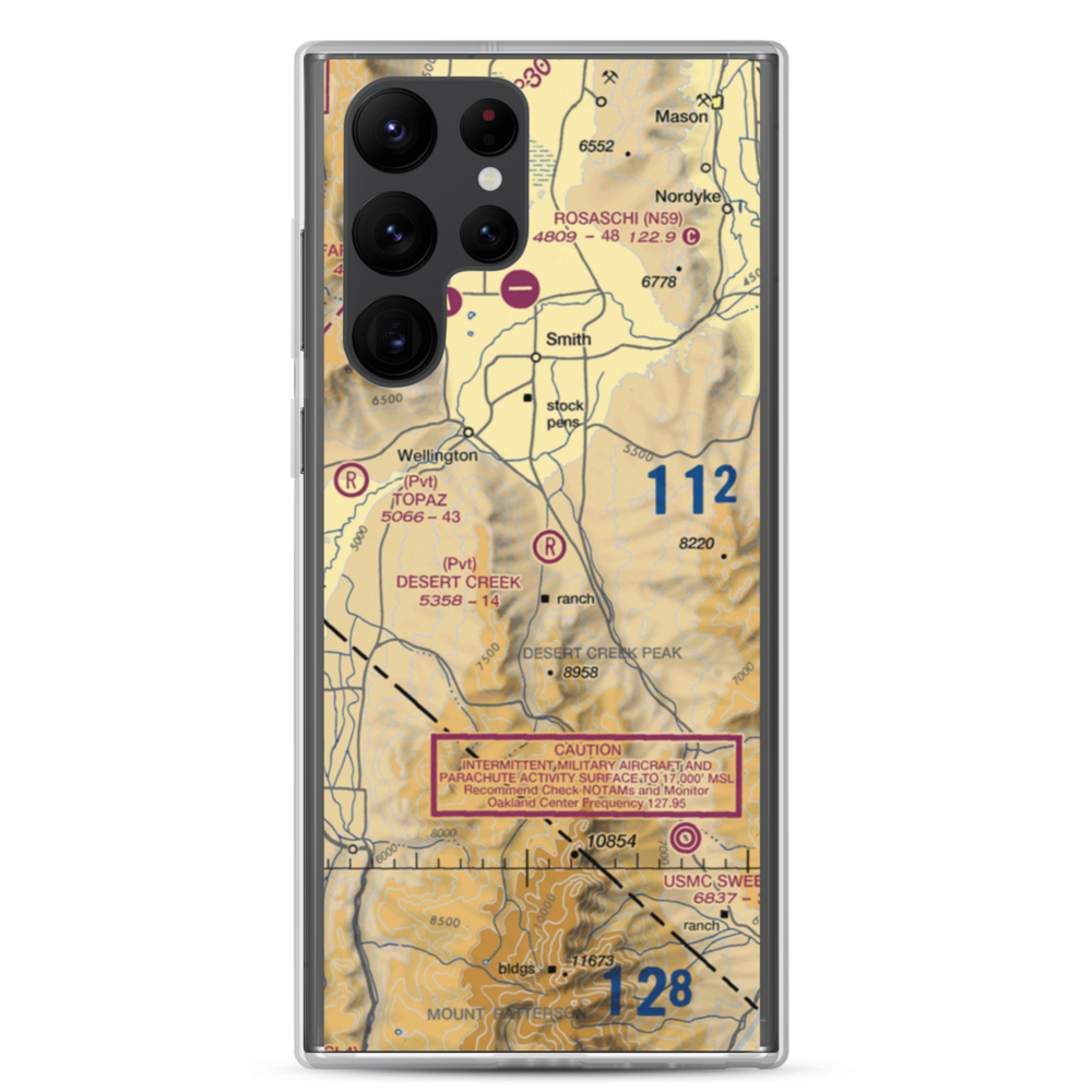 Desert Creek Airport (NV97) VFR Sectional Samsung Case Samsung Galaxy S22 Ultra model shown
