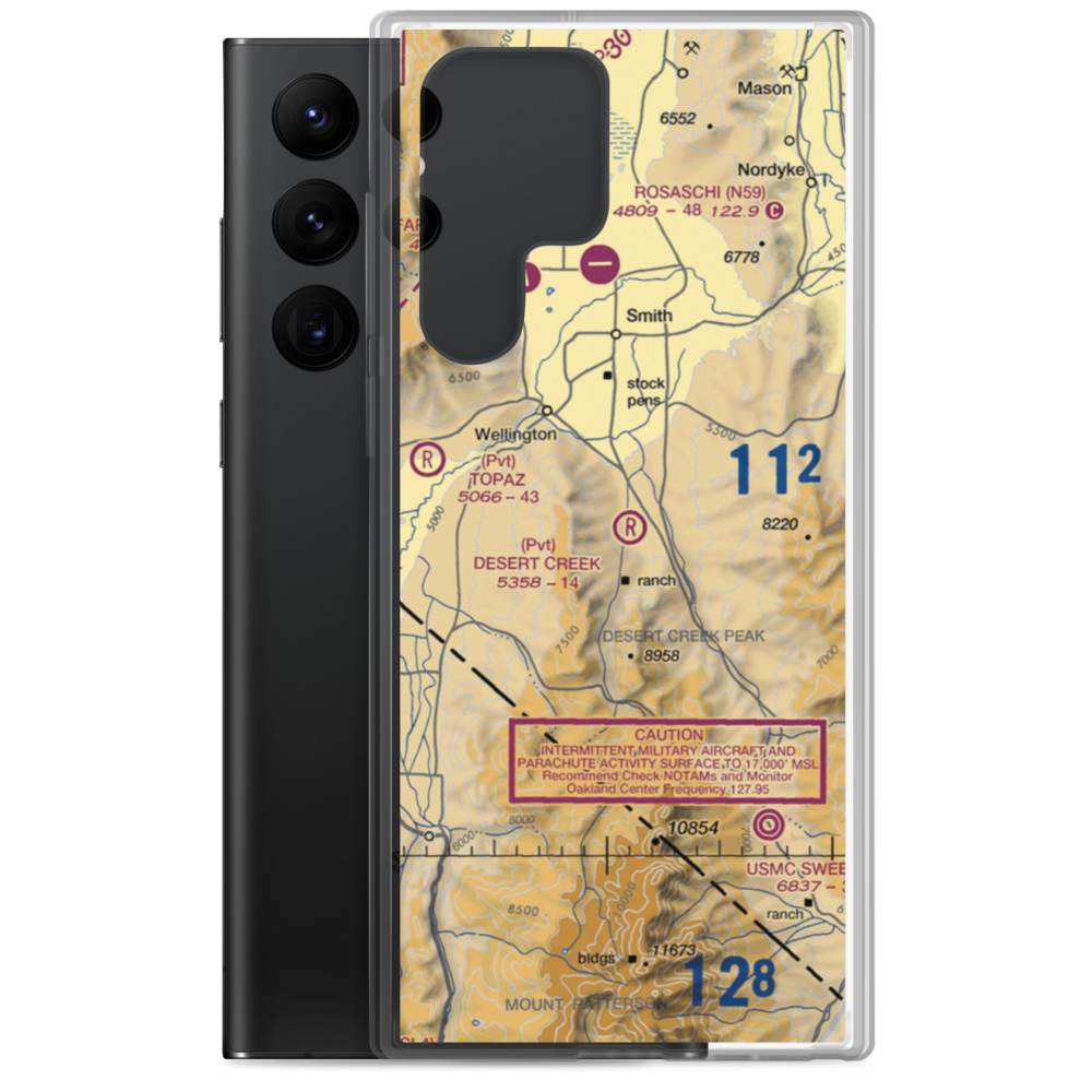 Desert Creek Airport (NV97) VFR Sectional Samsung Case Samsung Galaxy S22 Ultra model shown