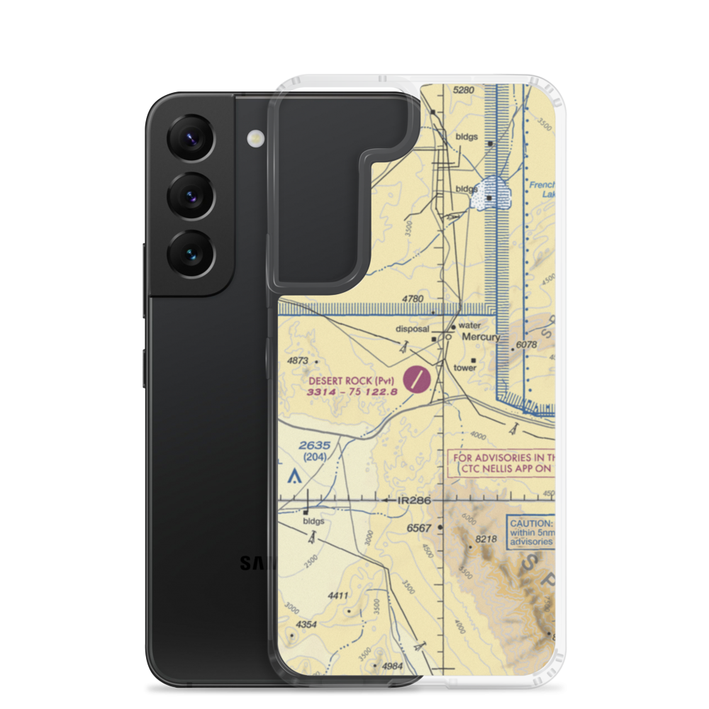 Desert Rock Airport (DRA) VFR Sectional Samsung Case Samsung Galaxy S22 model shown