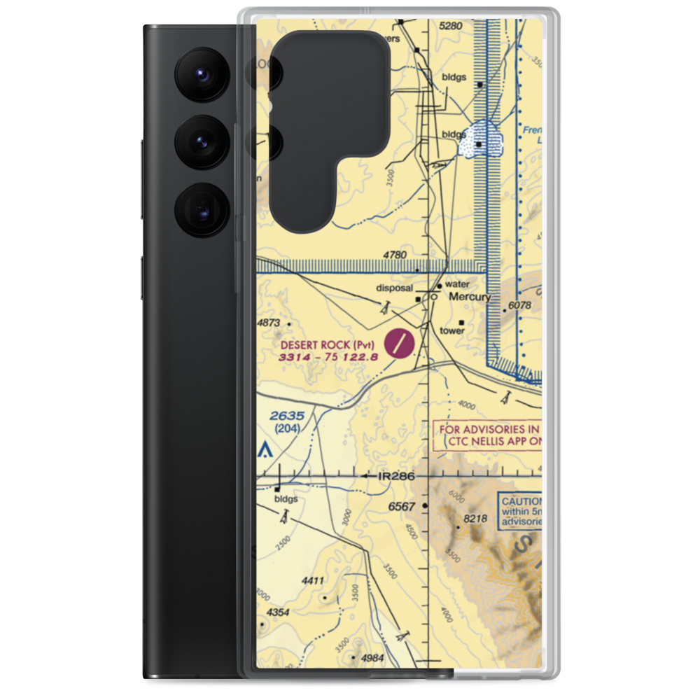 Desert Rock Airport (NV65) VFR Sectional Samsung Case Samsung Galaxy S22 Ultra model shown