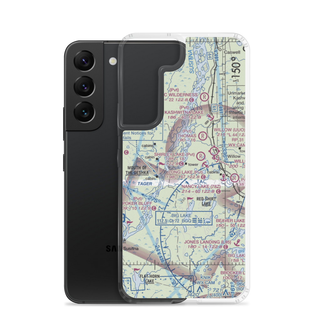 Deshka Landing Airport (3AK1) VFR Sectional Samsung Case Samsung Galaxy S22 model shown