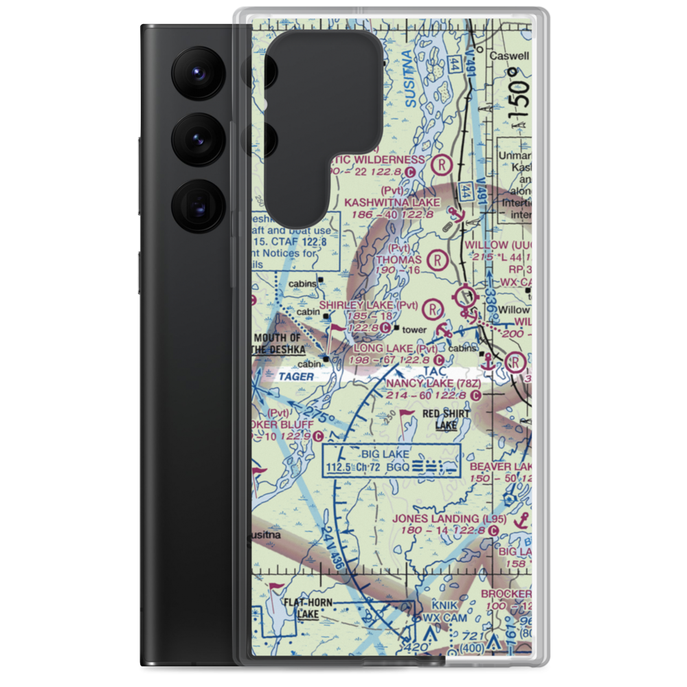 Deshka Landing Airport (3AK1) VFR Sectional Samsung Case Samsung Galaxy S22 Ultra model shown